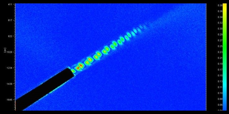 圧縮空気の可視化＿デジタルシュリーレン装置＿BOS法